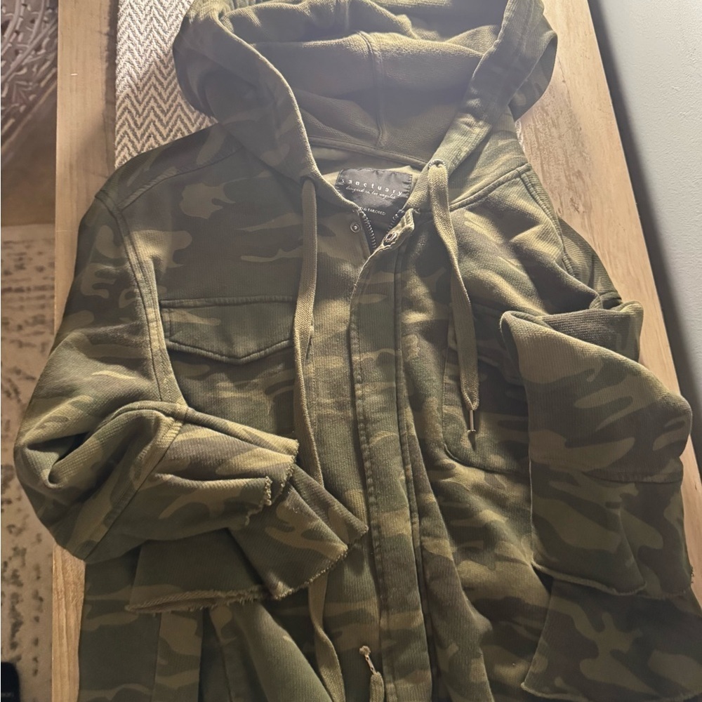 Anthropologie Sanctuary Green Camouflage Utility Jacket - Picture 2 of 8